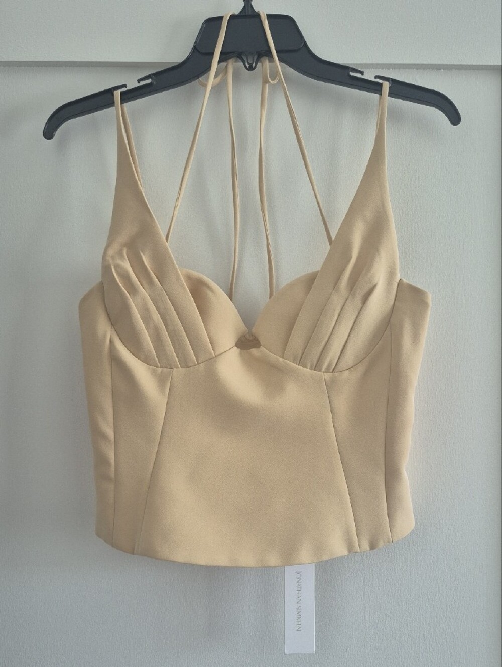 NWT Jonathan Simkhai Cream Halter Bustier Top, US4
